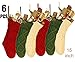 NIGHT-GRING 6 PCS 15'' Knit Christmas Stockings Woven Stockings Christmas Decorations White/Red/Green
