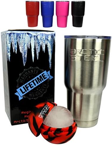 Blue 30oz Tumbler & Ice Maker | Durable Stainless Steel Double Wall Vacuum Insulated | BPA Free & Environmentally Friendly Travel Mug | Zero Sweat Rambler | Blue