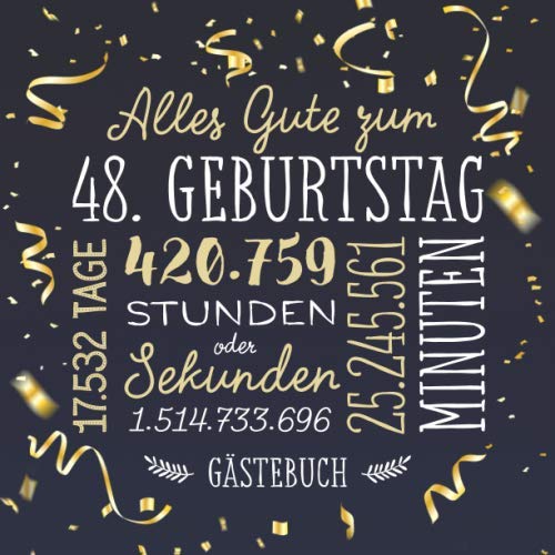 Alles Gute zum 48. Geburtstag Gästebuch Deko zur Feier vom 48