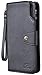 Women Lady Leather Wallet Zipper Purse RFID Credit Card Clutch Holder Case Girl (Black)