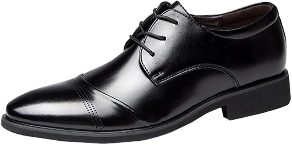 Amazon Moneymiaomiao フォーマル ドレスシューズ メンズ ビジネスシューズ 結婚式 外羽根 紳士靴 26cm ブラック ビジネスシューズ