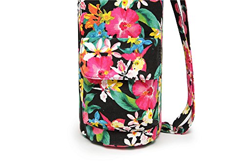 Fremous Yoga Mat Bag and Carriers for Women and Men - Double Storage Pocket - Easy Access Zipper - Adjustable Shoulder Strap and Handle (Peony)