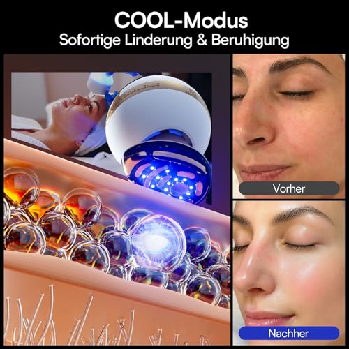INIA SPHERA Improved 8-in-1 Microcurrent Face Massager for Face & Neck - Red Light, Heat & Cooling Function, 5 Modes, Beauty Tool for Defined and Radiant Skin at Home