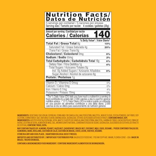 BAUDUCCO CHOCOLATE WAFER COOKIES – SUGAR FREE DELICIOUS & CRISPY WAFERS WITH 3 DELICIOUS, INDULGENT DECADENT LAYERS OF CHOCOLATE FLAVORED CREAM – 0G OF ADDED SUGAR – GREAT FOR SNACKS & DESSERT – NO ARTIFICIAL COLORS OR FLAVORS, 5OZ (PACK OF 1)