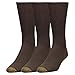 GOLDTOE Men's Fluffies Casual Crew Socks, Brown (3-Pairs), Large