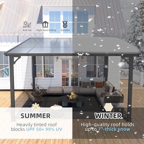 AECOJOY 12' x 12' Wall-Mounted Hardtop Gazebo Review: Lean-To Patio Shelter image 27