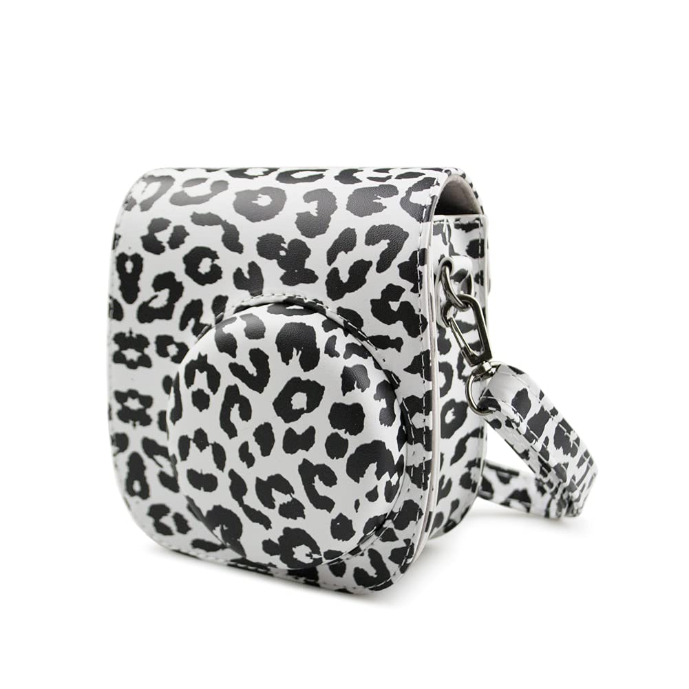 Rieibi Soft PU Leather Mini 11 Case, Protective Case for Fujifilm Instax Mini 11/Mini 9/Mini 8/Mini 8+ Instant Camera with Adjustable Shoulder Strap(Milk)