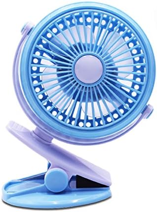 Portable Clip-on Fan,Venroii Mini Portable Clip-on Electric Fan 360 Degree Rotatable USB Rechargeable Personal Fan Whisper-quiet Adjustable Summer Cooling Plastic Fan for Baby Buggy, Convertible, Desk