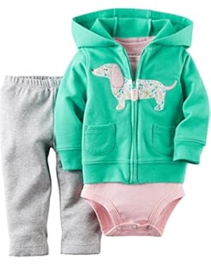 Baby Girls' 3-Piece Hooded Cardigan Set