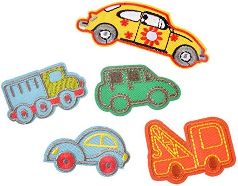 XUNHUI Mixed Car Small Patches Iron On Embroidered Patches For Clothes Vest Application Backpack Bag Applique Sew On Patches 5 Pieces