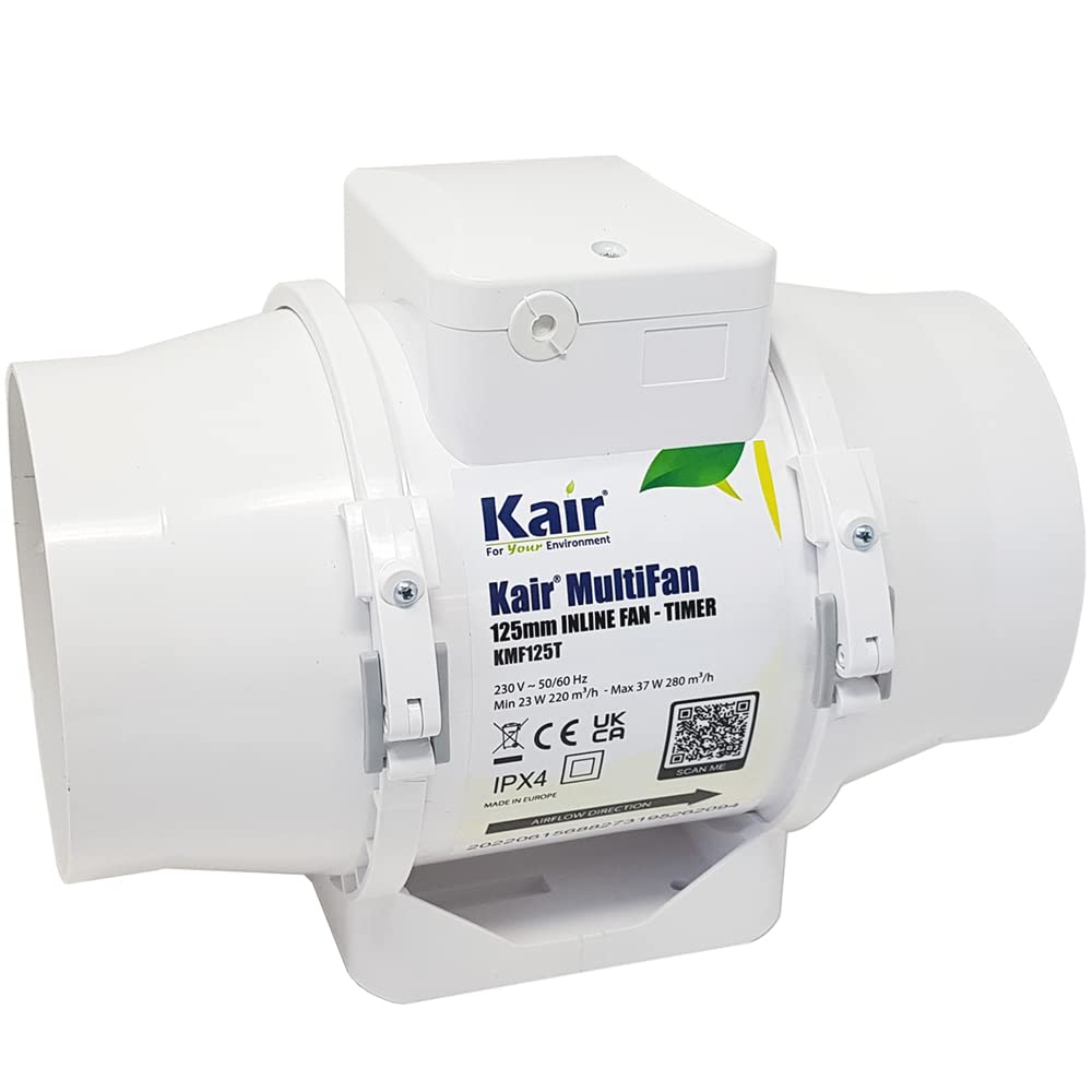 Kair MultiFan In Line Fan 125mm with Timer