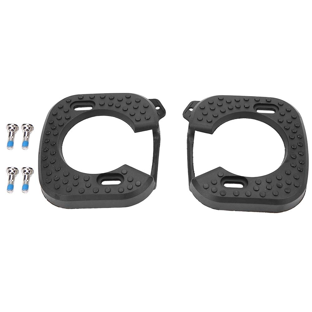 Bike Cleats, Durable Rubber Secure Fit Cycling Cleats Cover with 4 Screws for Road Biking Training Competition and Spare Parts
