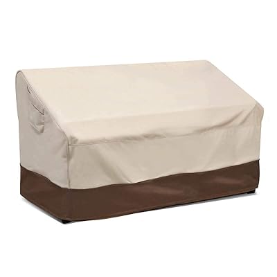 Vailge Heavy Duty Deep Patio Sofa Cover,100% Waterproof Outdoor Sofa Cover, Large Lawn Patio Furniture Covers with Air Vent, Large (Deep), Beige &amp; Brown