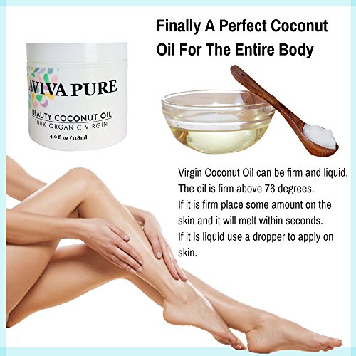 Organic Coconut Oil for Face Body Hair & Nails, Hair Growth & Stretch Marks. Unrefined Coconut Oil Skin Moisturizer and Makeup Remover (4oz) - Thumbnail 3