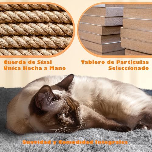 Arranhador de 158 cm Torre de Gatos Grande Cinzento Claro