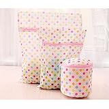 Amian Shop Laundry Bags Bra Wash Bag Underwear Lingerie Sock Mesh Net Wash Basket Bag Polka Dot,2 Laundry Wash Bags and 1 Bra Wash Bags