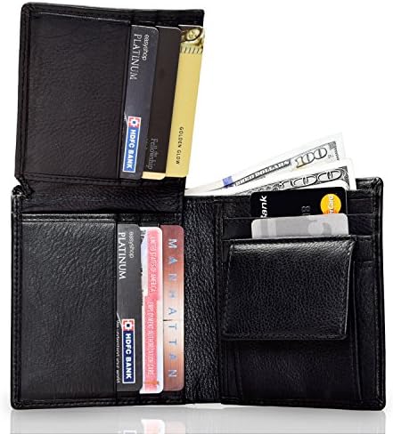 3 Pack Leather Bifold Trifold Wallet, Passport Case N Credit Card Holder For Men