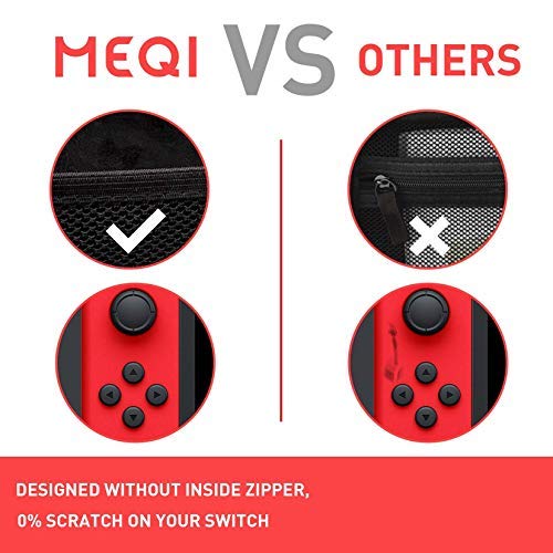MEQI Nintendo Switch Carrying Case Protective Hard Shell Slim Travel Carry Case -10 Game Cartridge Holders Portable Carry Case Pouch for Nintendo Switch Console & Accessories - Blue