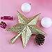NICEXMAS Christmas Tree Toppers Star Treasures Glittered Decoration Ornament, 9 inch (Gold)