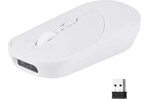 THARO New Wireless Mouse Barcode Scanner, 2-in-1 Design 2D Handheld Barcode Scanner with Wireless Mouse Functions for POS System,Store,Supermarket, Warehouse.(White)