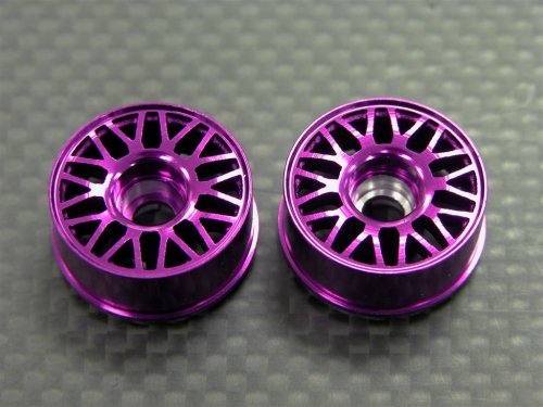 GPM Racing #MR21008FP Aluminum Front Flat BBS Rims(10poles) -1 Pair Purple for Kyosho Mini-Z MR-02