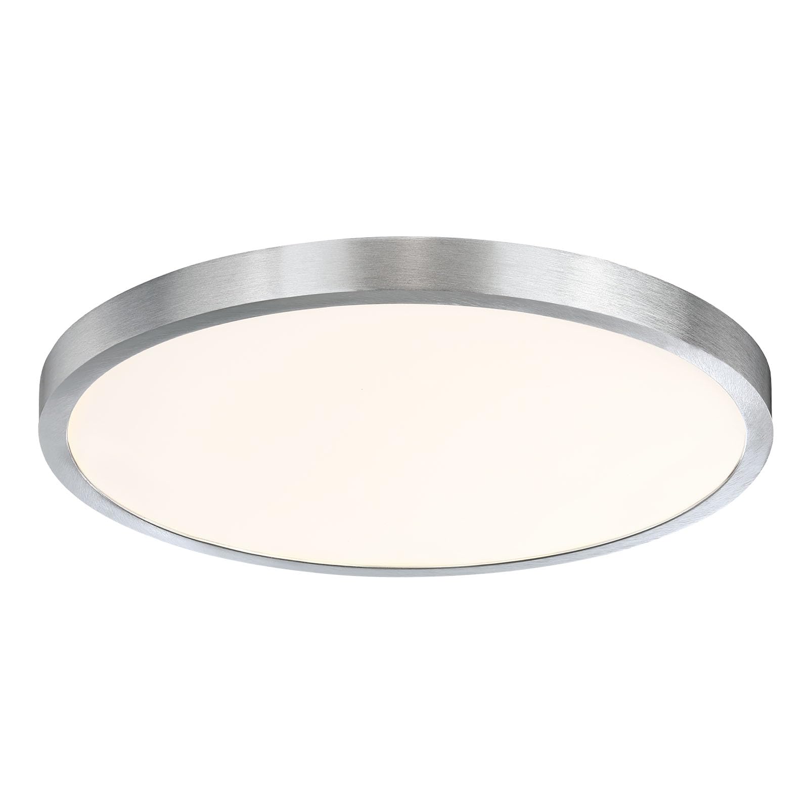 Photo 1 of 14 Inch Flush Mount Ceiling Light Fixture, Metal and Glass LED Ceiling Light Flush Mount, Slim Dimmable Flush Mount Light for Kitchen, Bedroom, Laundry, Low Ceiling, Brushed Nickel, 26W, 3000K