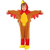AVIFU 3 PCS Turkey Costume for Kids Thanksgiving Chicken Costumes Wing Turkey Hat Toddler Turkey Outfit Carnival Cosplay
