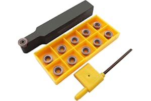 ASZLBYM 11pcs RPMT10T3 MOE R5 Indexable Carbide Milling Inserts Blade Milling Cutter with 5/8"/16mm SRDPN1616H10 Indexable Carbide Milling Tool Holder Metal Lathe Cutting Tools