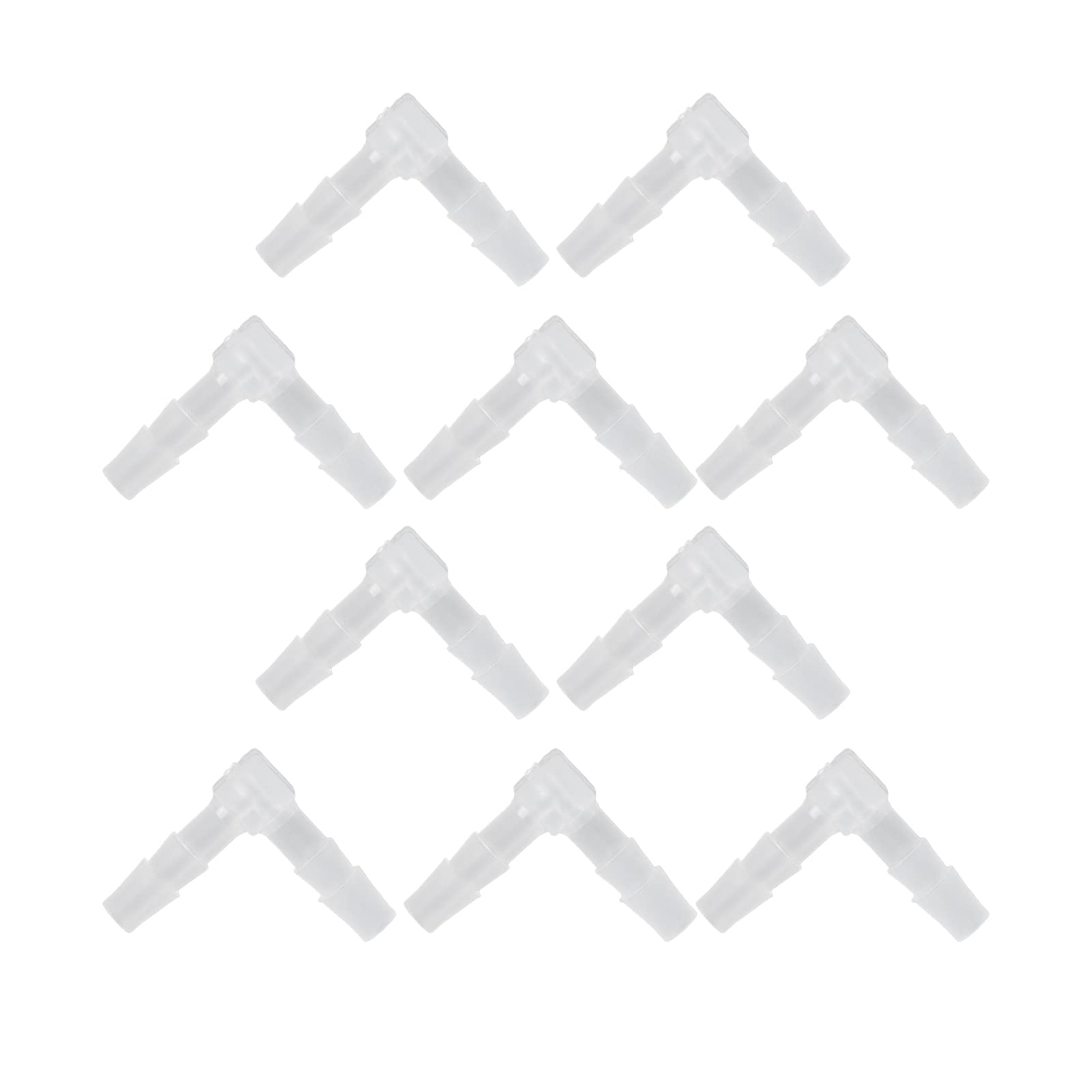 Kadimendium 10Pcs Elbow Hose Barb Plastic L Shape Fitting 90 Degree Equal Barbed Joint Adapter Hose Connector Adapter for Aquarium(4mm)