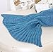 Kpblis Knitted Mermaid Tail 71-Inch–by–35-Inch Blanket Sky Blue