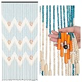 BECHAEO Beaded Curtain for Doorway Handmade Bamboo