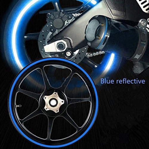 HengJia Auto Parts 2 pcs Car Styling Reflective Tape Film Sticker Motorcycle Bike Bicycle Stickers Fluorescent Wheel Tire Tyre Decal Warning Useful (Blue)