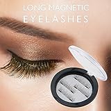 Longer Magnetic Eyelashes Set Reusable Natural Looking 3D Magnetic Fake Eyelashes No Glue(1 Pair/4 Pieces)