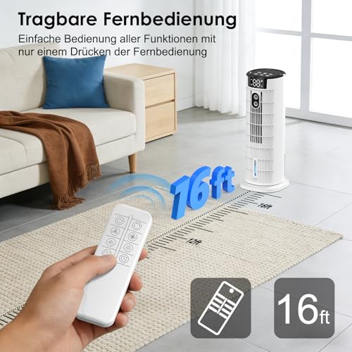 Portable Air Conditioner | Dual Remote Control and Touch Control | 3 in 1 Cooling with Humidification | 800ml Tank | Strong Wind Up to 7.5m/s | Quiet and Efficient