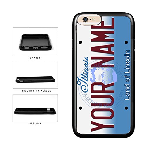 BleuReign(TM) Personalized Custom Name Illinois State License Plate TPU Rubber Silicone Phone Case Back Cover for Apple iPhone 8 and iPhone 7