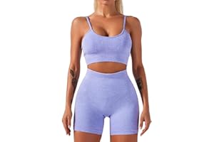 HANERDUN 2 Piece Workout Set for Women Outfit Gym High Waist Leggings with Sport Bra