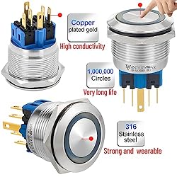 25MM Momentary Push Button Switch Self-Reset 2NO2NC