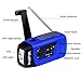 IntiPal 2000mAh, Emergency Solar Hand Crank FM Radio, MP3 Player, Flashlight, Smart Cell Phone Charger w/ USB Cable (Blue)