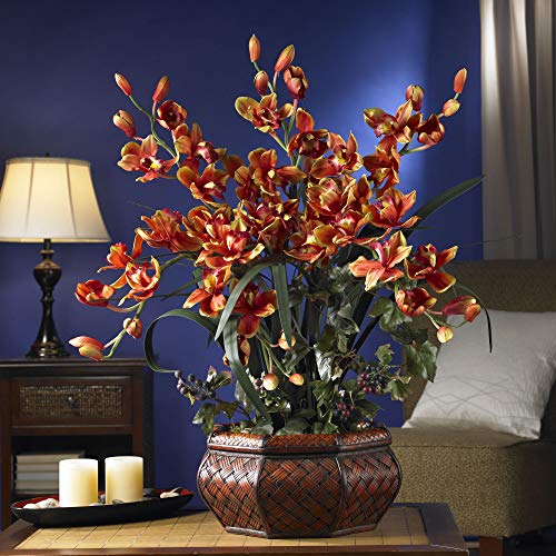 Nearly Natural 1199BG Large Cymbidium Silk Flower Arrangement