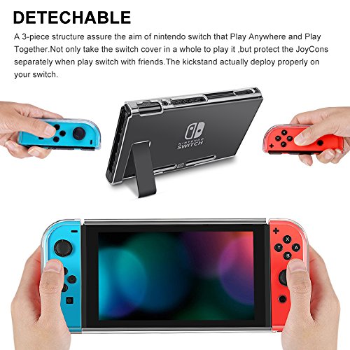 Switch Case for Nintendo, Onedream Nintendo Switch Cover Case TPU Crystal Clear Transparent