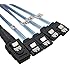 CableDeconn 0.5M Mini Sas 36pin(SFF-8087)Male w/ Latch to SATA 7pin Female(x4) Forward Breakout Cable