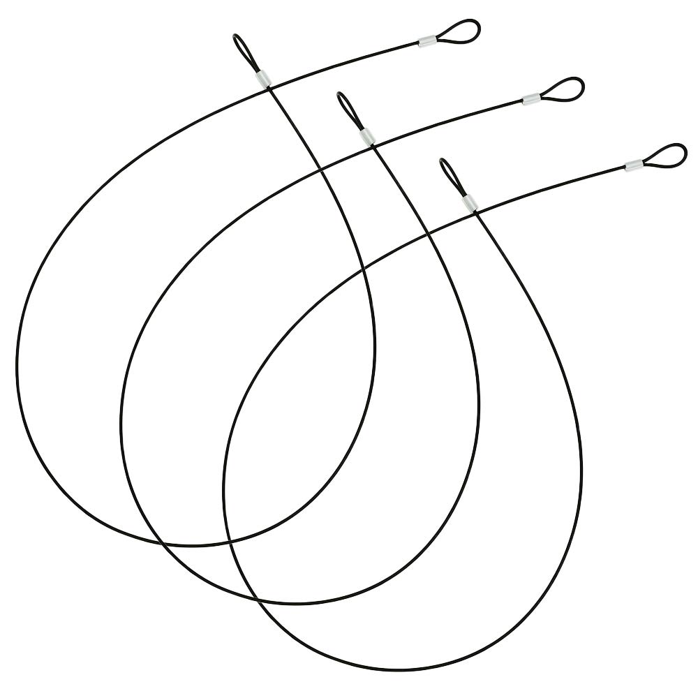 Sevrwell 35 inches Stainless Steel Tether Lanyard for GoPro Hero Max/9/8/7/6/5/4/3+/3(3PCS),SJ4000,Xiaomi Yi 4K, DJI OSMO Action Cameras, Black