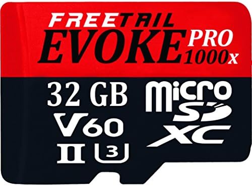 FreeTail Evoke Pro 1000x 128GB Micro SDXC UHS-II/U3 Card, Up to 240 MB/s v60 (FTUD128A10) Made for use in DJI, GOPRO, and Other Action Devices