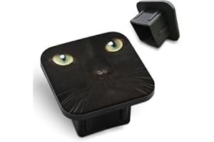 Tnomchey Black Cat Receiver Cover Hitch Plugs Green Evil Eyes Pet Kitten Face Watching Dark Hunting Rubber Receiver Tube Hitch Plug Car Exterior Accessories Fits for Pickup Trucks Cars