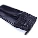 Romi Women's Lingerie Ultra-Wide Black Lycra Wet Look Anti-skid Lace Thigh Length Stockings Sexy Socks (Black)