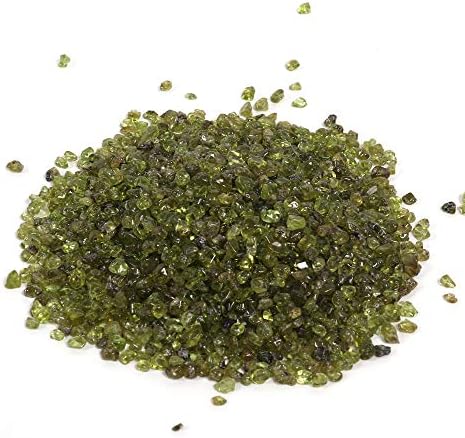 Shiny Stone Natural Crystal Aquarium Gravel Rocks Stones, Decorative Crystal for Fish Tank Aquarium Home Garden Succulent Gifts Decoration (Peridot/Olivine, 4-6mm)