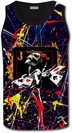 Uloalu Mens Clown Skeleton Playing Cards Harness Vest