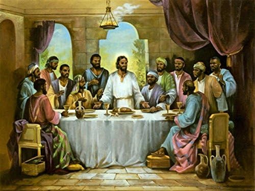 Quintana The Last Supper (African American Jesus) by (21 7/8 x 28 inches - Unframed African American Art Print)