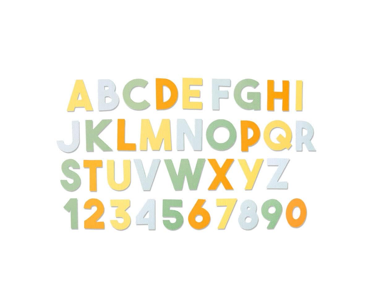 Troquel Sizzix Bigz XL Chunky Alphabet de Emily Tootle, multicolor