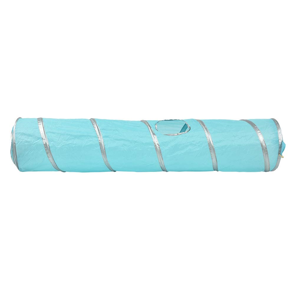 Cat Tunnel, Dog Tunnel Outdoor, 47.2 inch Folding Cat Crinkle Tunnel with Ball and Hole Cat Tunnels Cat Play Tunnel for Kitten Cat(blue)